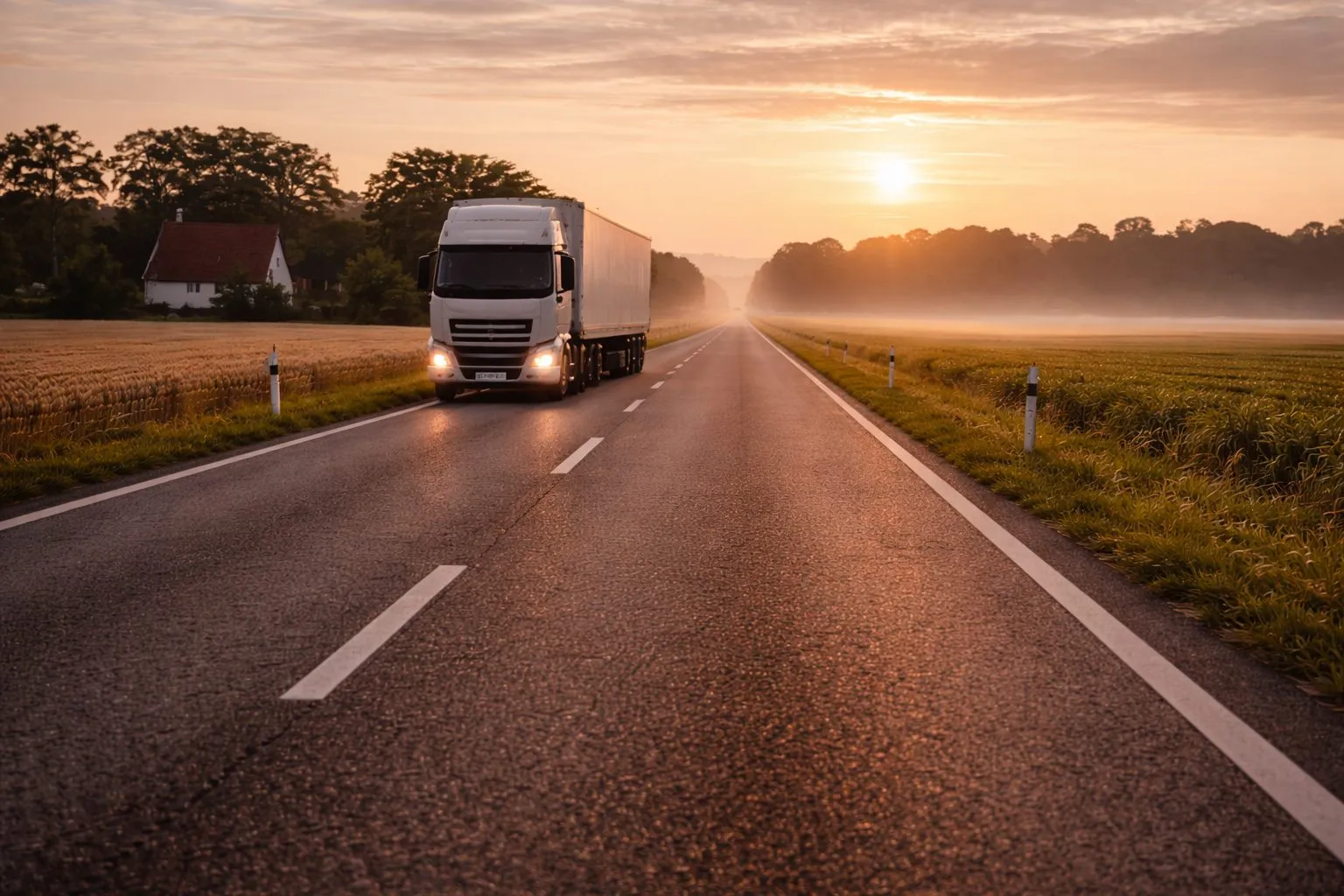 Sunkvežimis saulėlydžio link